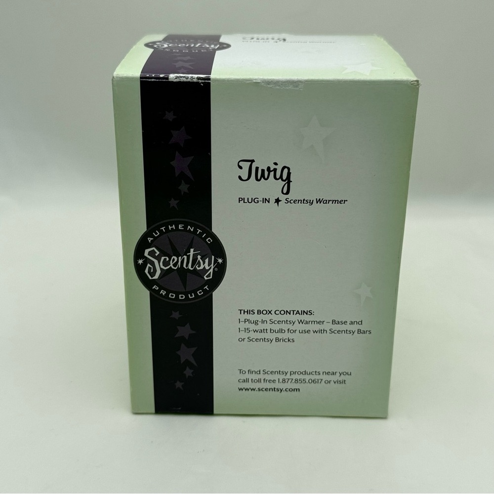 Scentsy Plug In Warmer Black White Ceramic Twig Pattern β Open Box Unused - Picture 2 of 16